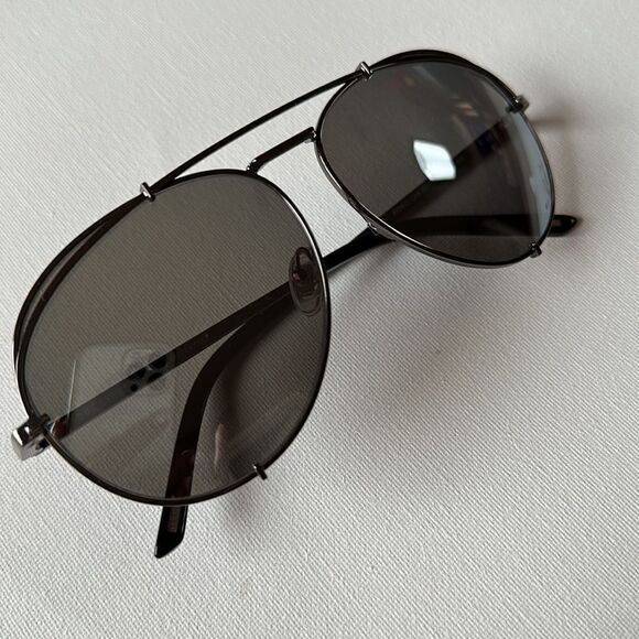 DIFF Eyewear Aviator Pilot Shape Sunglasses Gunmetal with Gray Mirror lens - Picture 8 of 13